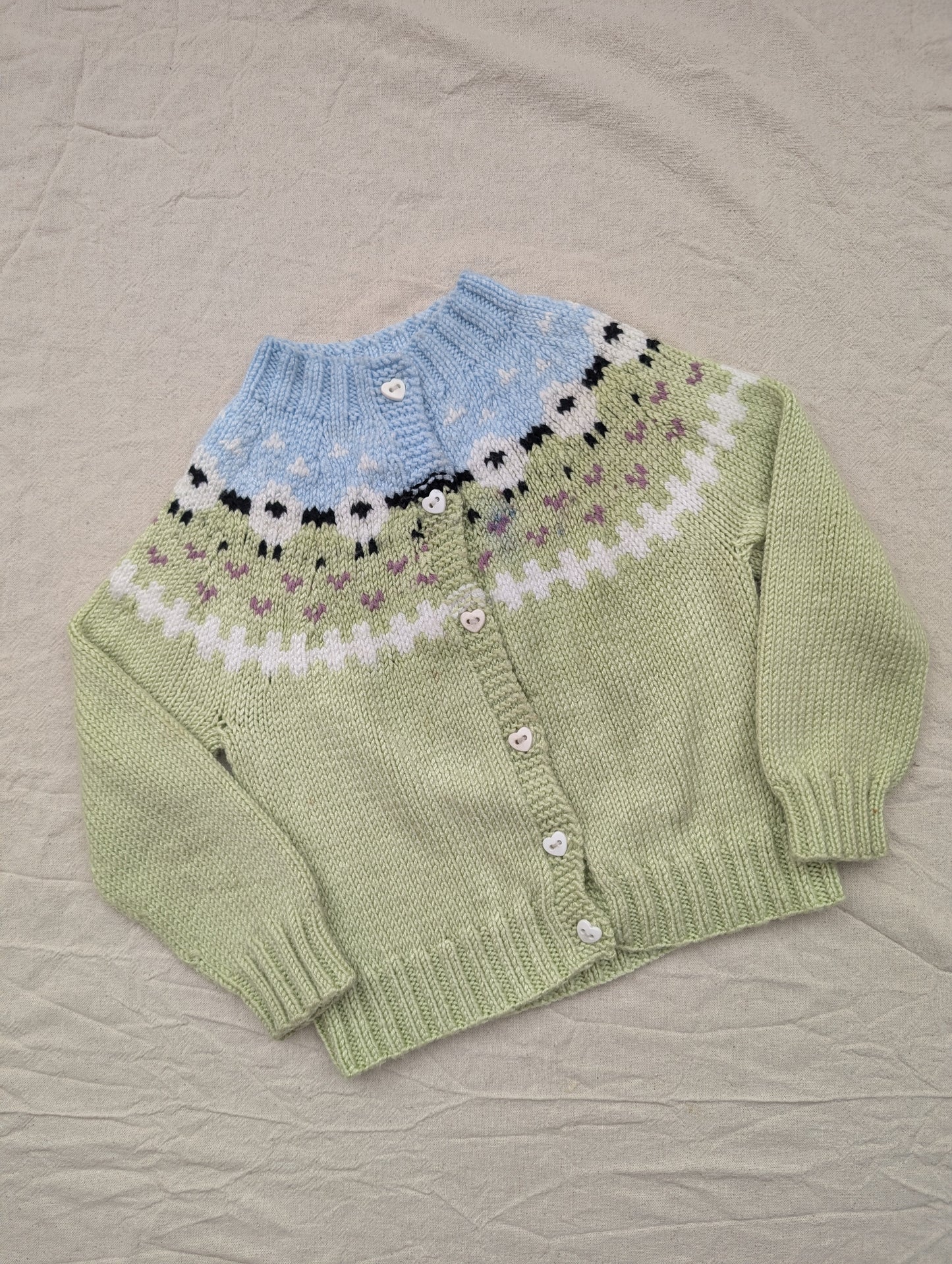 Green Sheep Cardigan (1-2 years) see description