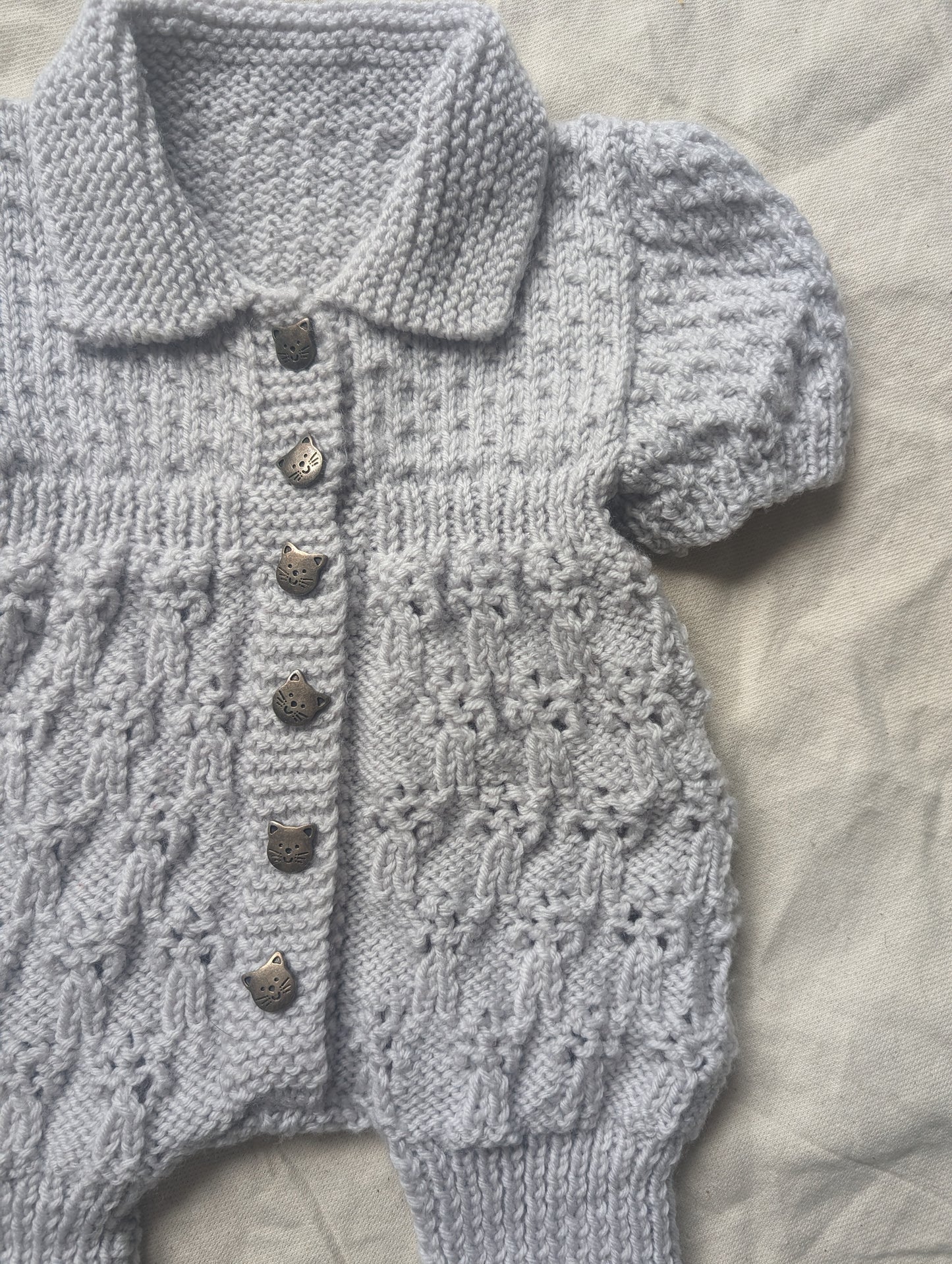 Grey Hand Knit Romper newborn