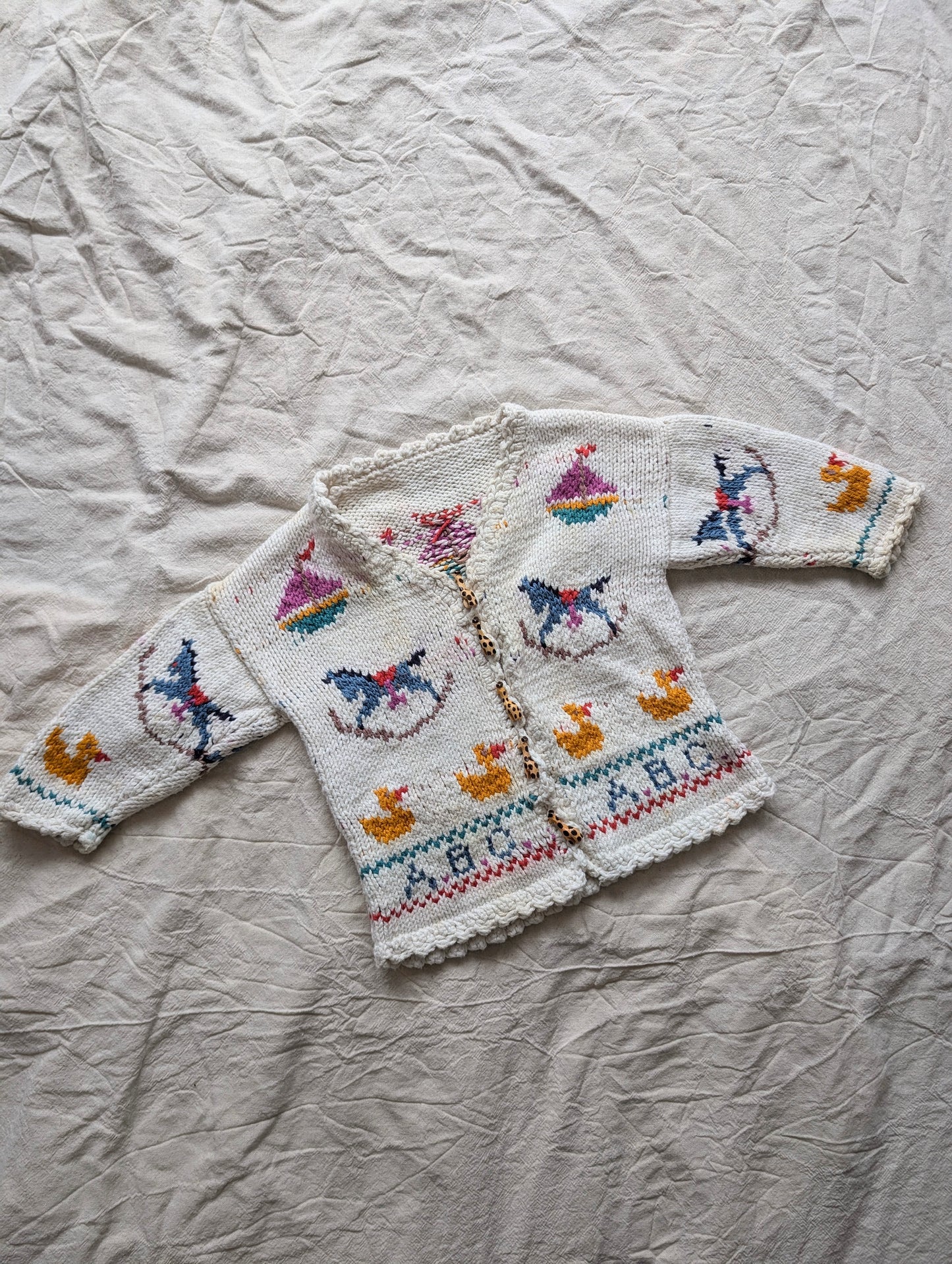 Playful vintage cardigan (2-3 years)