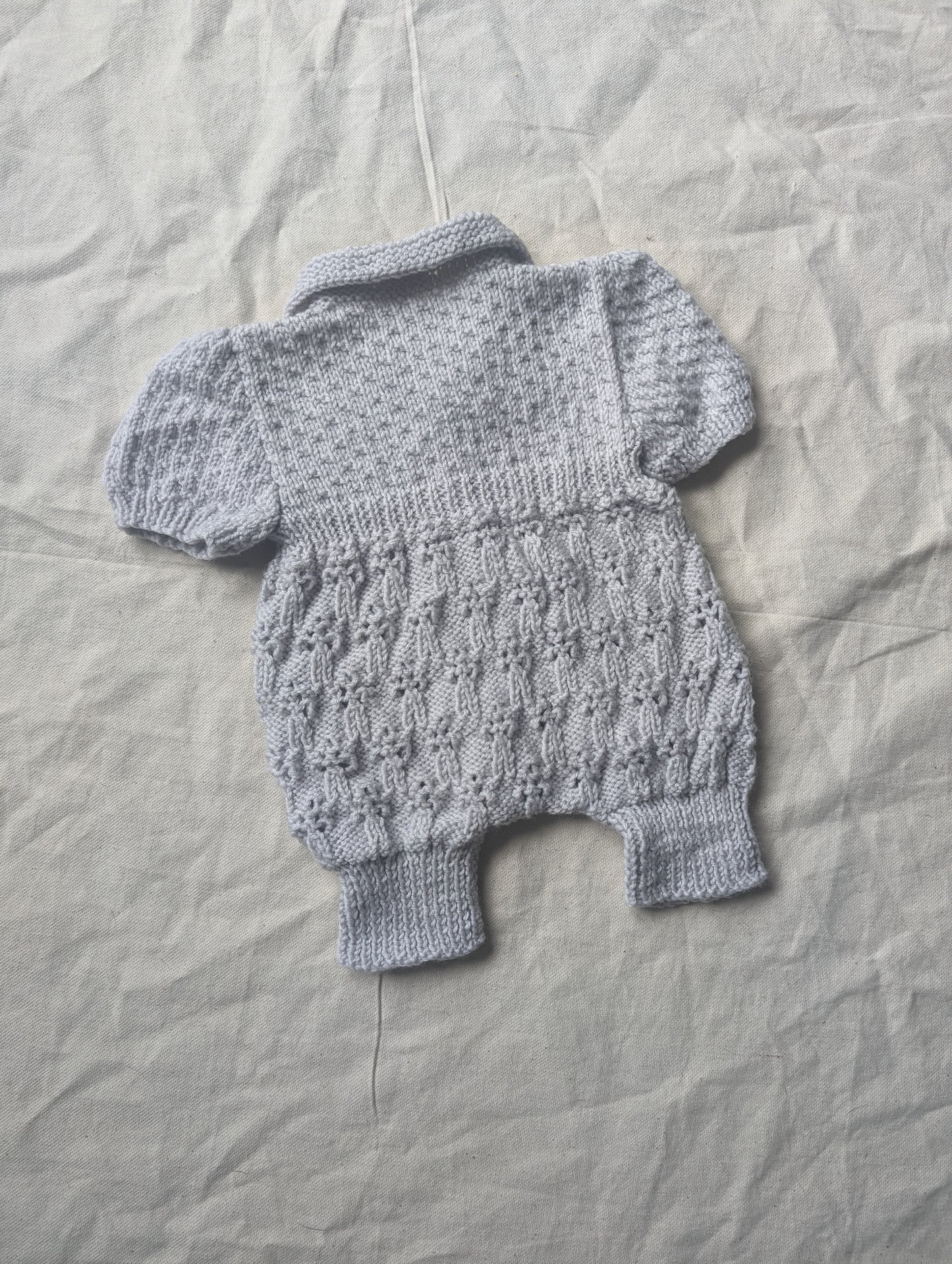 Grey Hand Knit Romper newborn