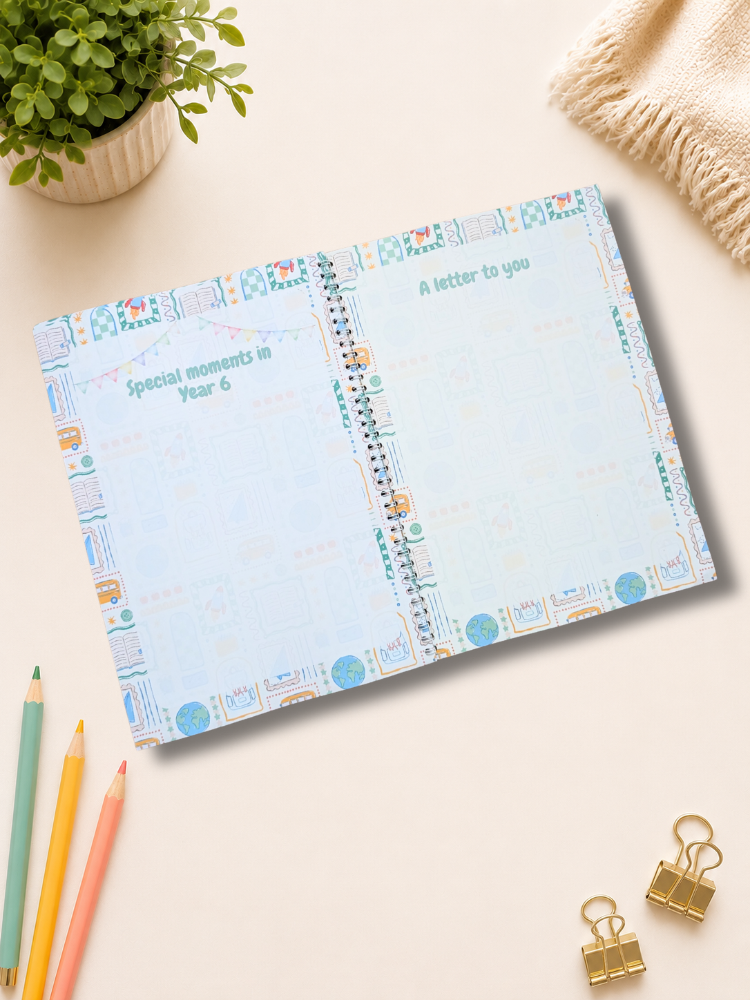 My School Journey Journal | Reception to Year 6 Memory Book | England & Wales School Keepsake | Personalised School Journal | Physical Copy