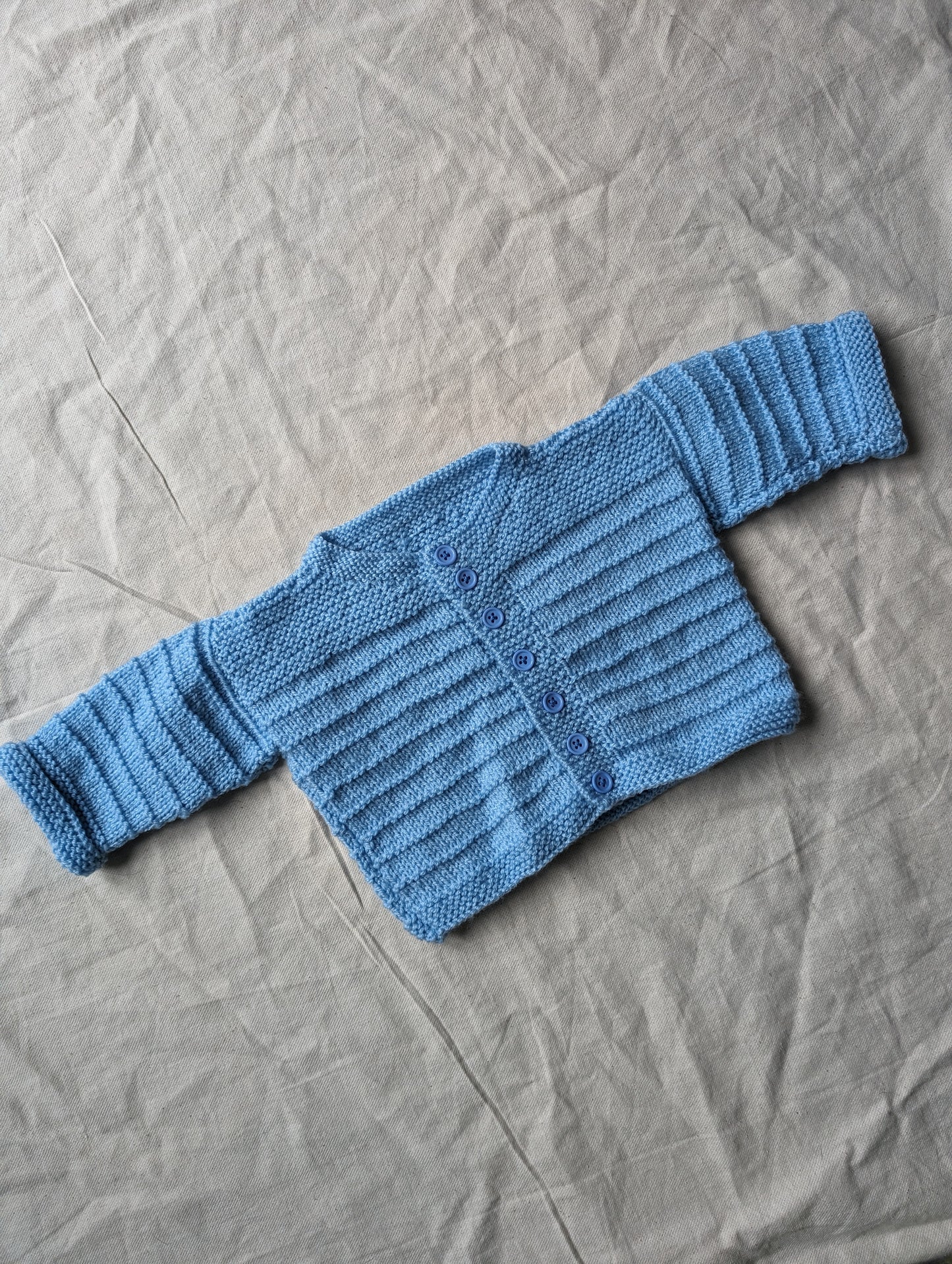 Blue Hand Knit Cardigan 3-6 months