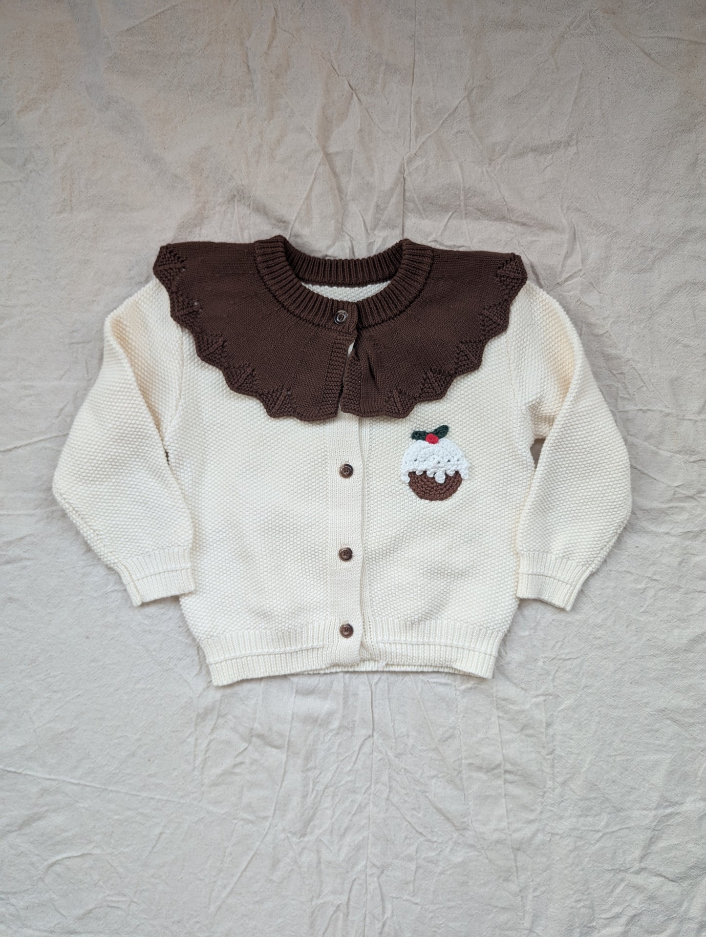 Christmas Pudding Cardigan (3-4 years)