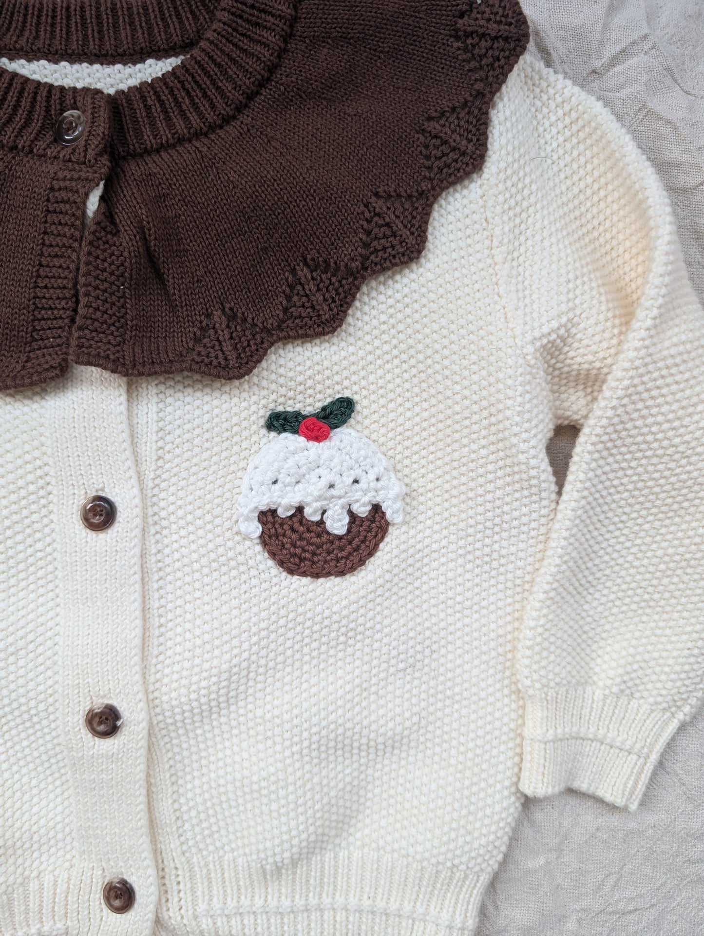 Christmas Pudding Cardigan (3-4 years)