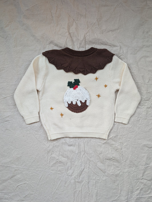 Christmas Pudding Cardigan (3-4 years)