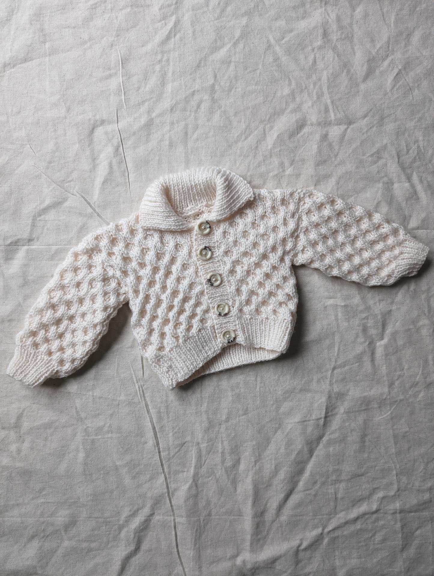 Beige Hand Knit Cardigan 3-6 months