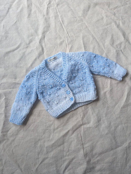 Blue Ombré Hand Knit Cardigan Newborn