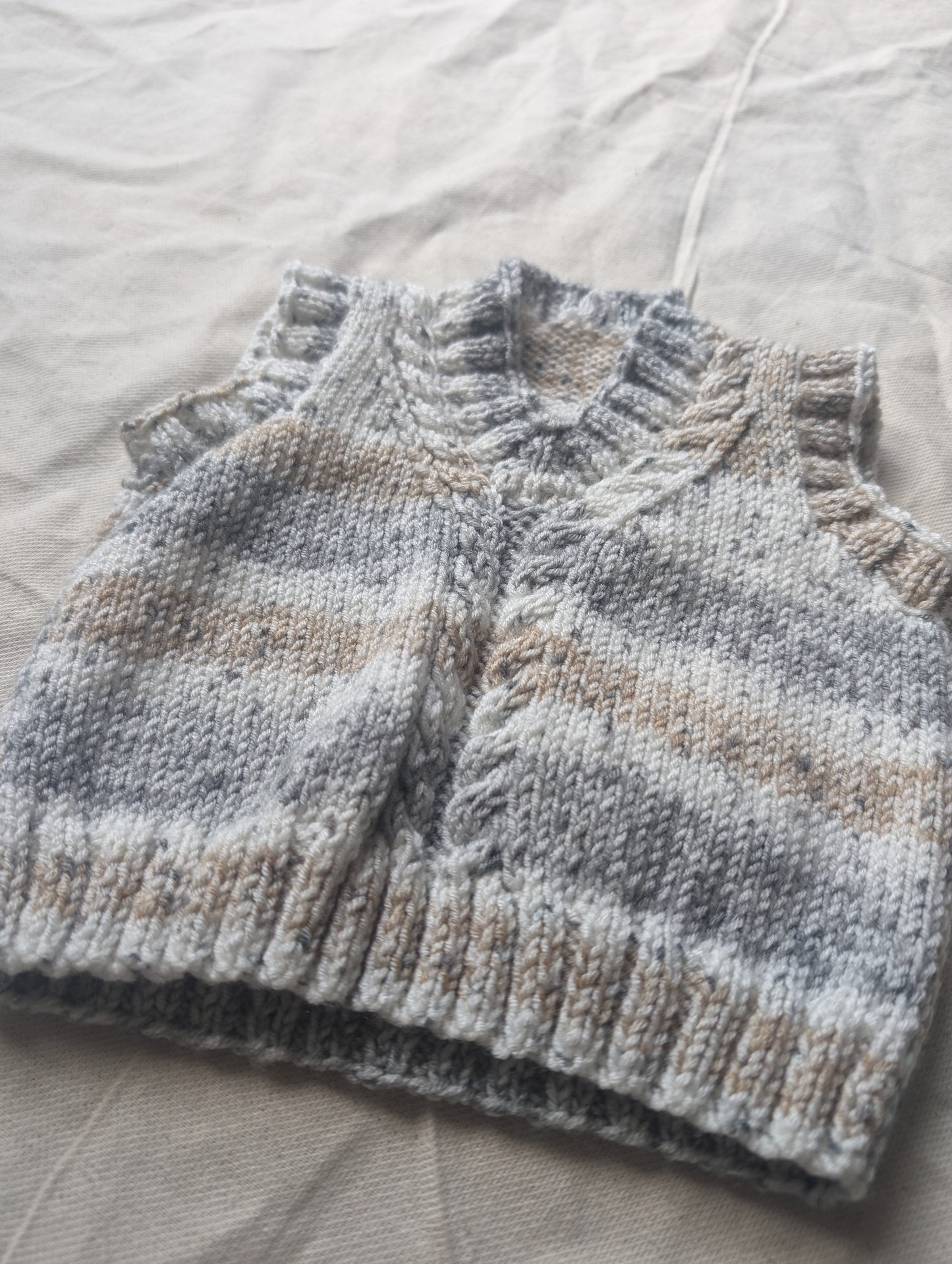 Neutral Hand Knit Vest Newborn