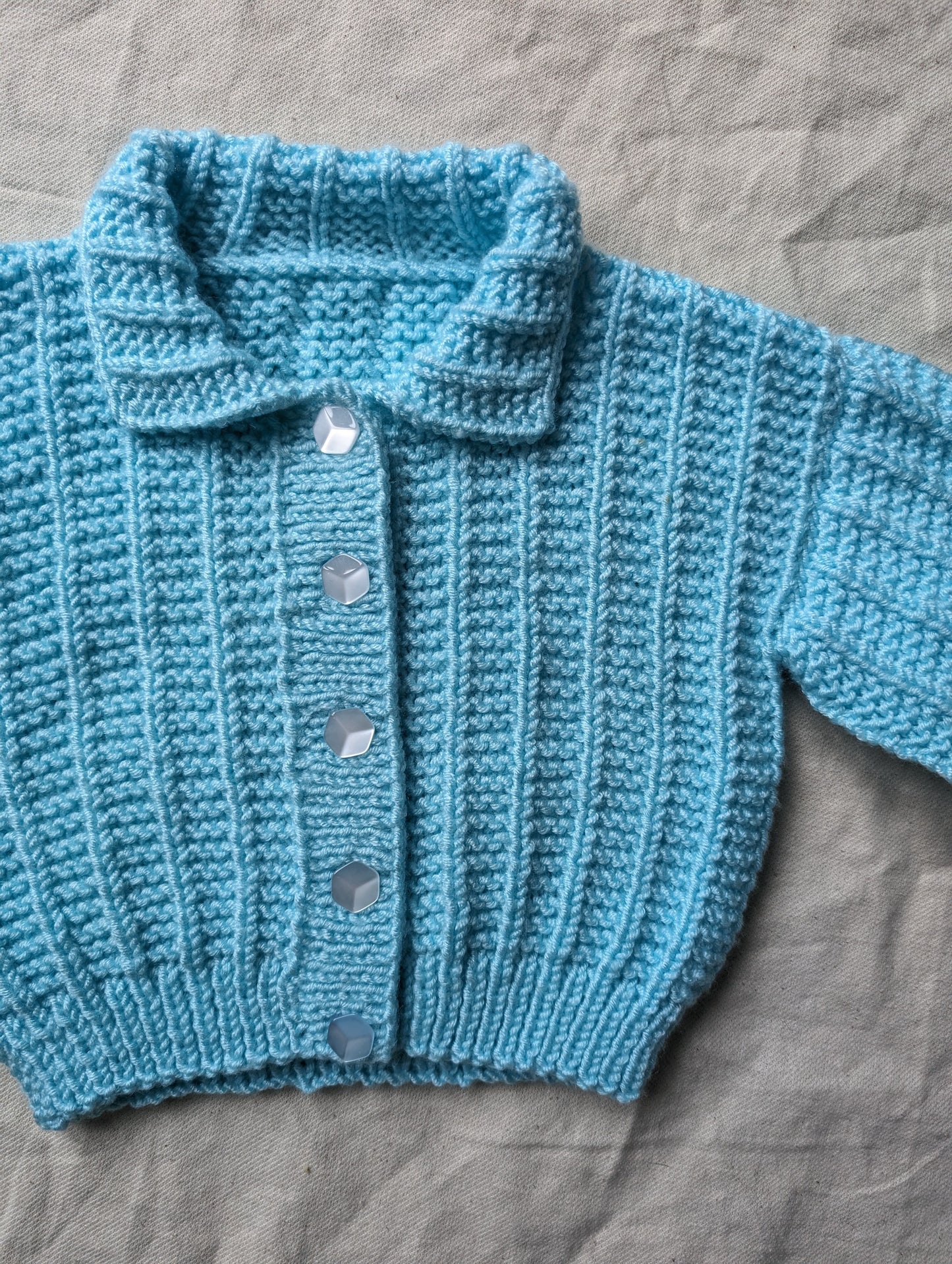 Turquoise Hand Knit Cardigan 6-9 months