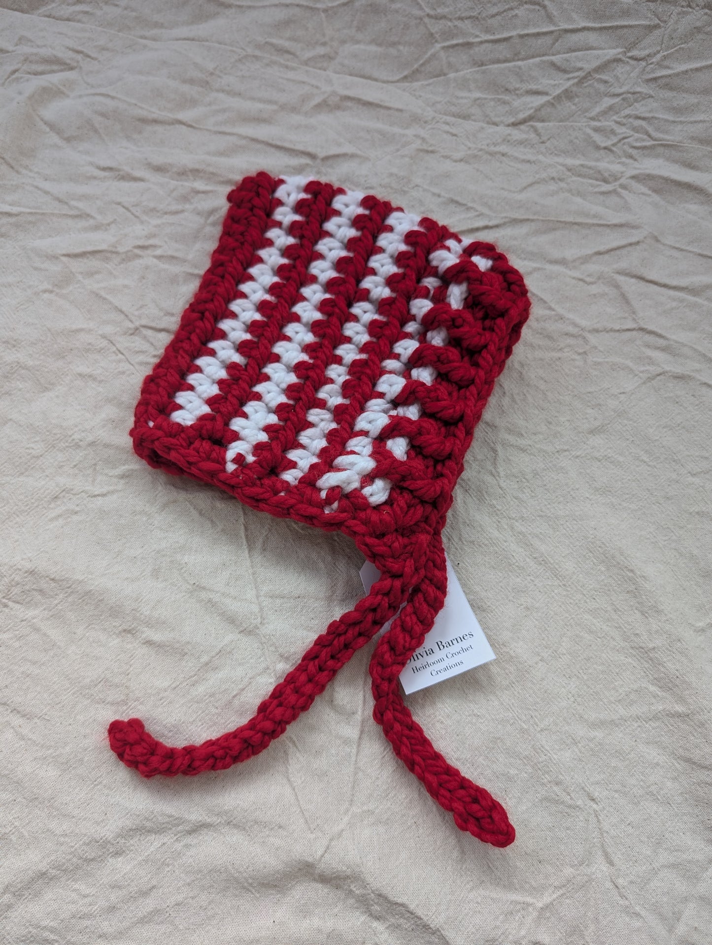 Candy Cane Pixie Bonnet