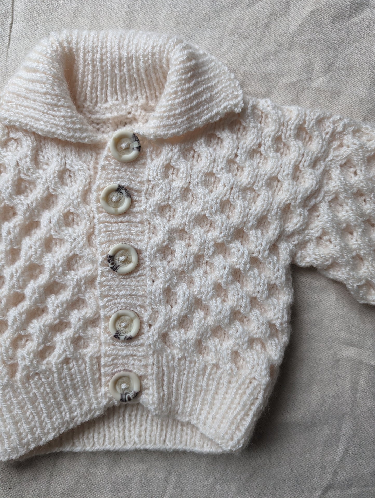 Beige Hand Knit Cardigan 3-6 months