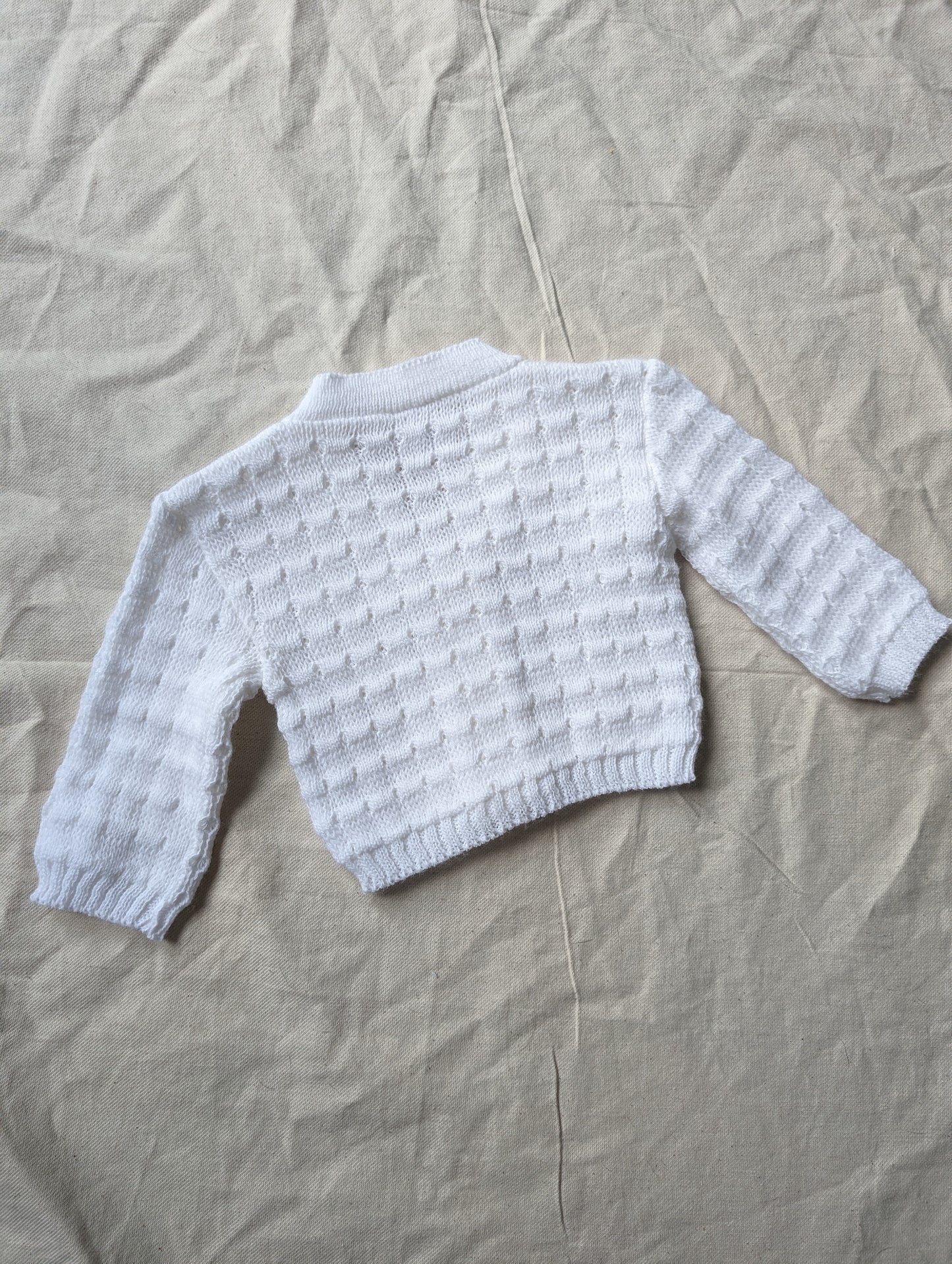 White Knit Cardigan 0-3 months