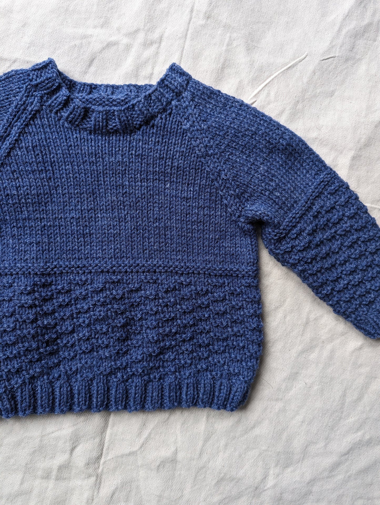 Blue Hand Knit Jumper 6-12 months