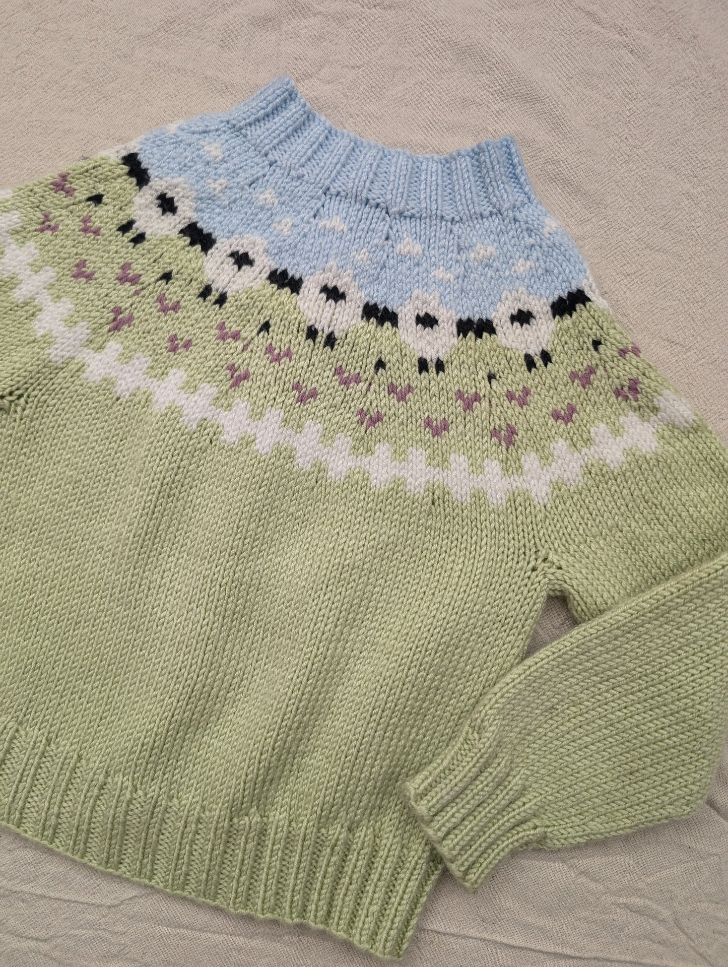Green Sheep Cardigan (1-2 years) see description