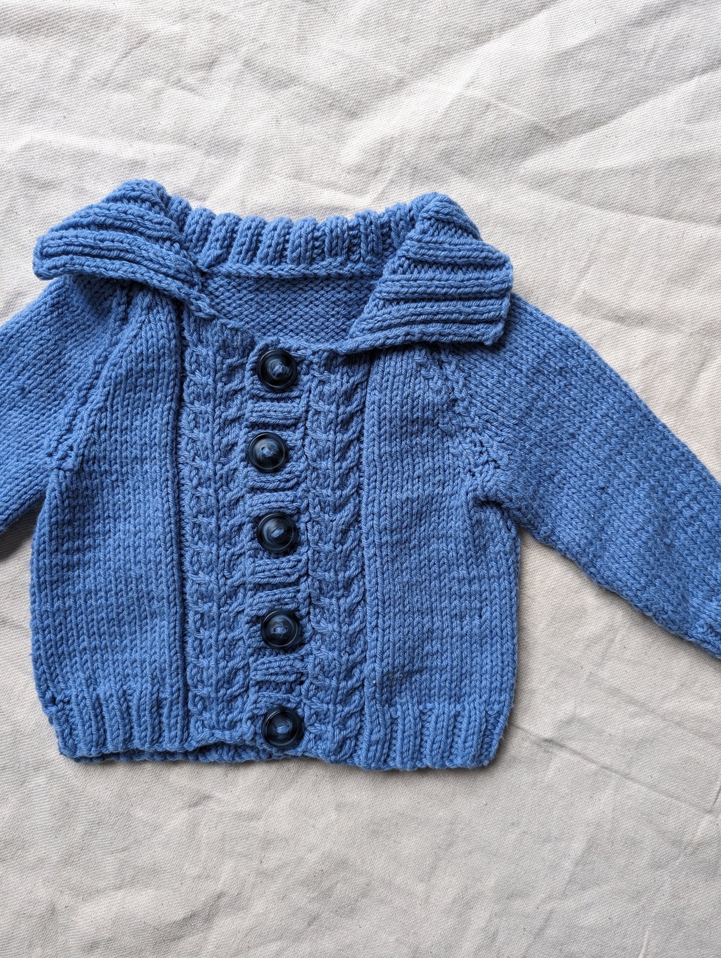 Blue Hand Knit Cardigan 0-3 months