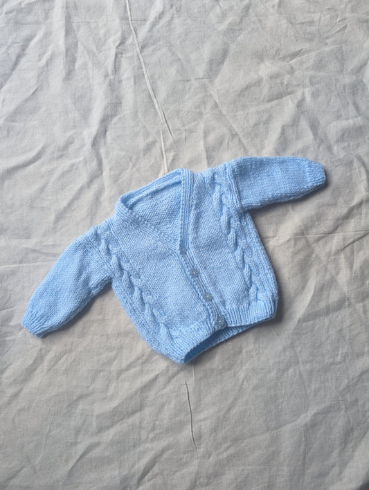 Blue Hand Knit Cardigan 0-3 months