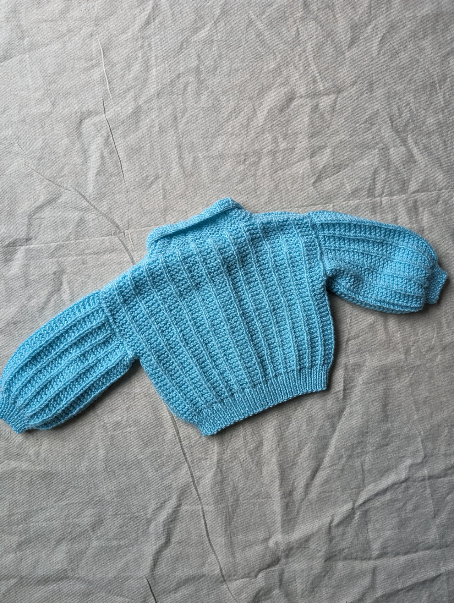 Turquoise Hand Knit Cardigan 6-9 months