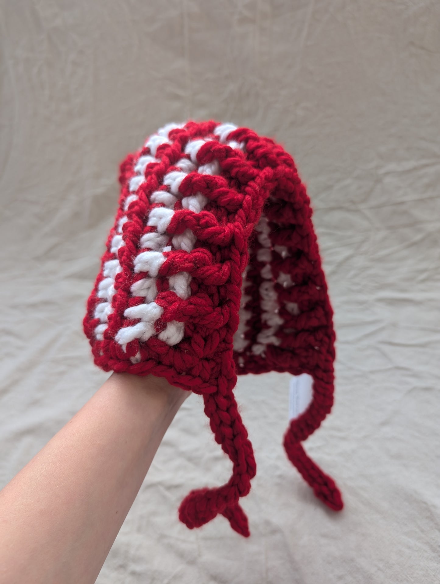 Candy Cane Pixie Bonnet