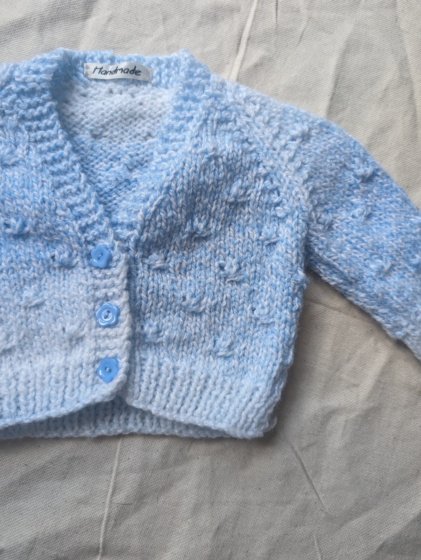 Blue Ombré Hand Knit Cardigan Newborn