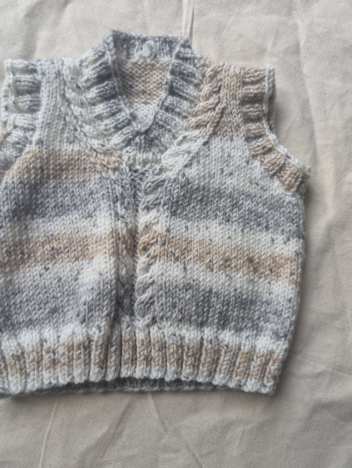 Neutral Hand Knit Vest Newborn