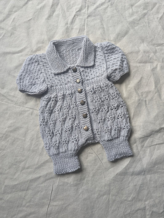 Grey Hand Knit Romper newborn