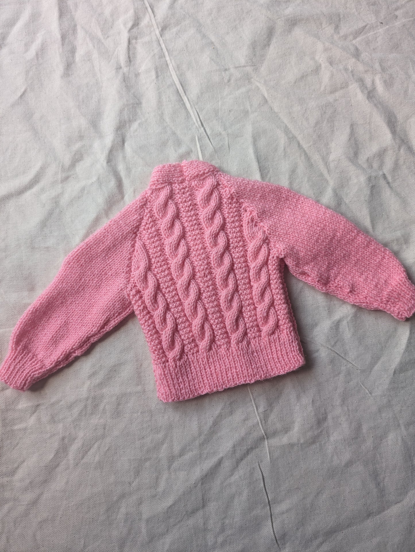 Pink Hand Knit Cardigan Newborn