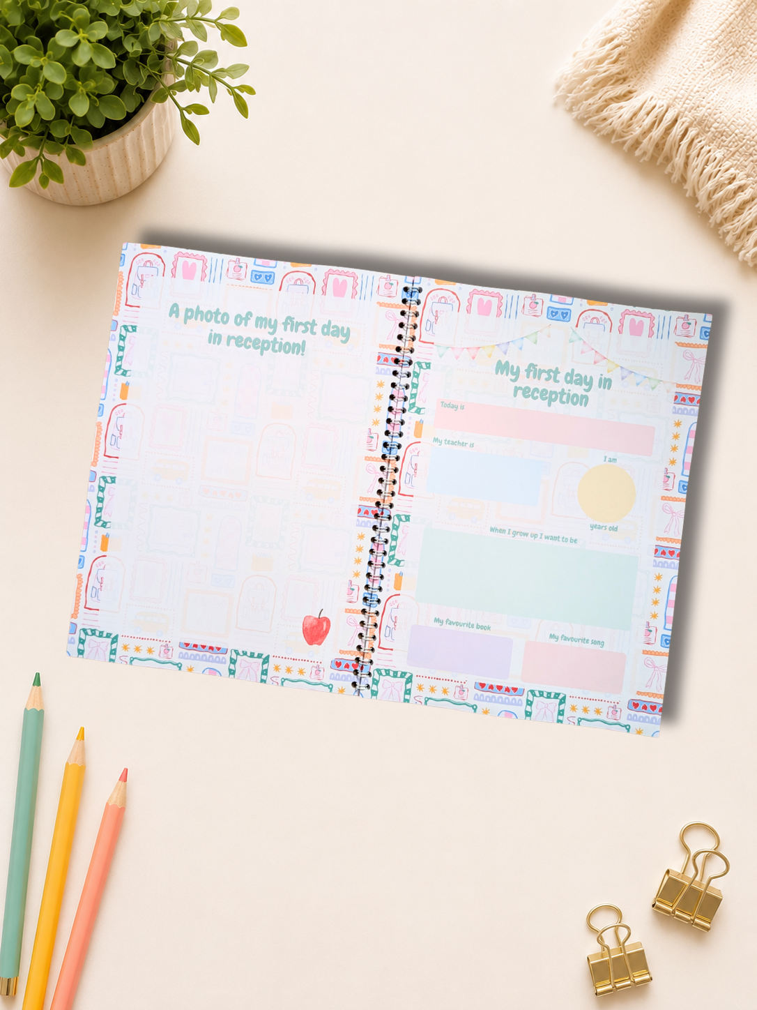 My School Journey Journal | Reception to Year 6 Memory Book | England & Wales School Keepsake | Personalised School Journal | Physical Copy