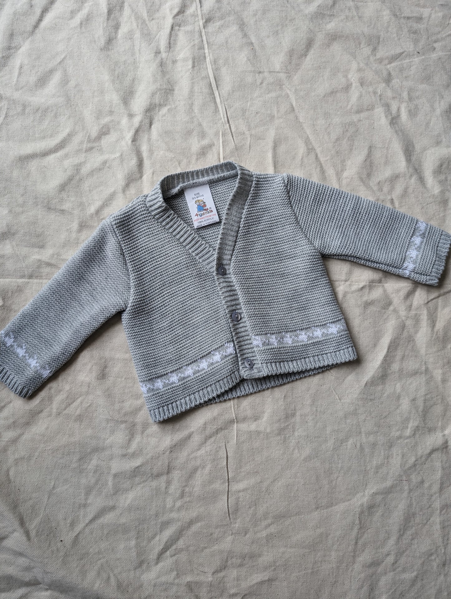 Angel Kids Grey Cardigan 0-3 months