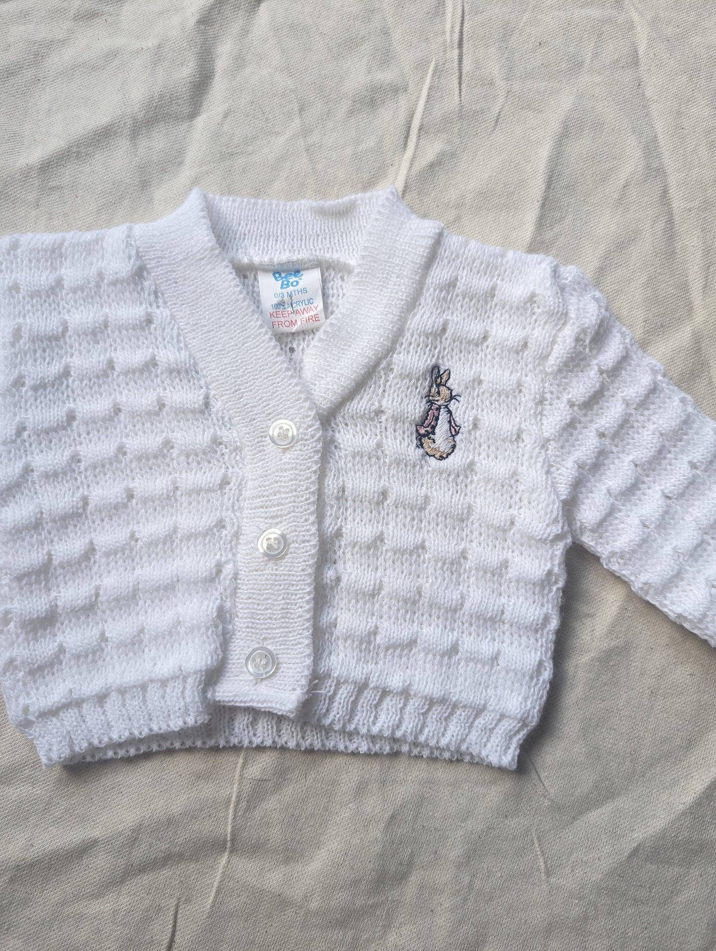 White Bee Bo Cardigan 0-3 months