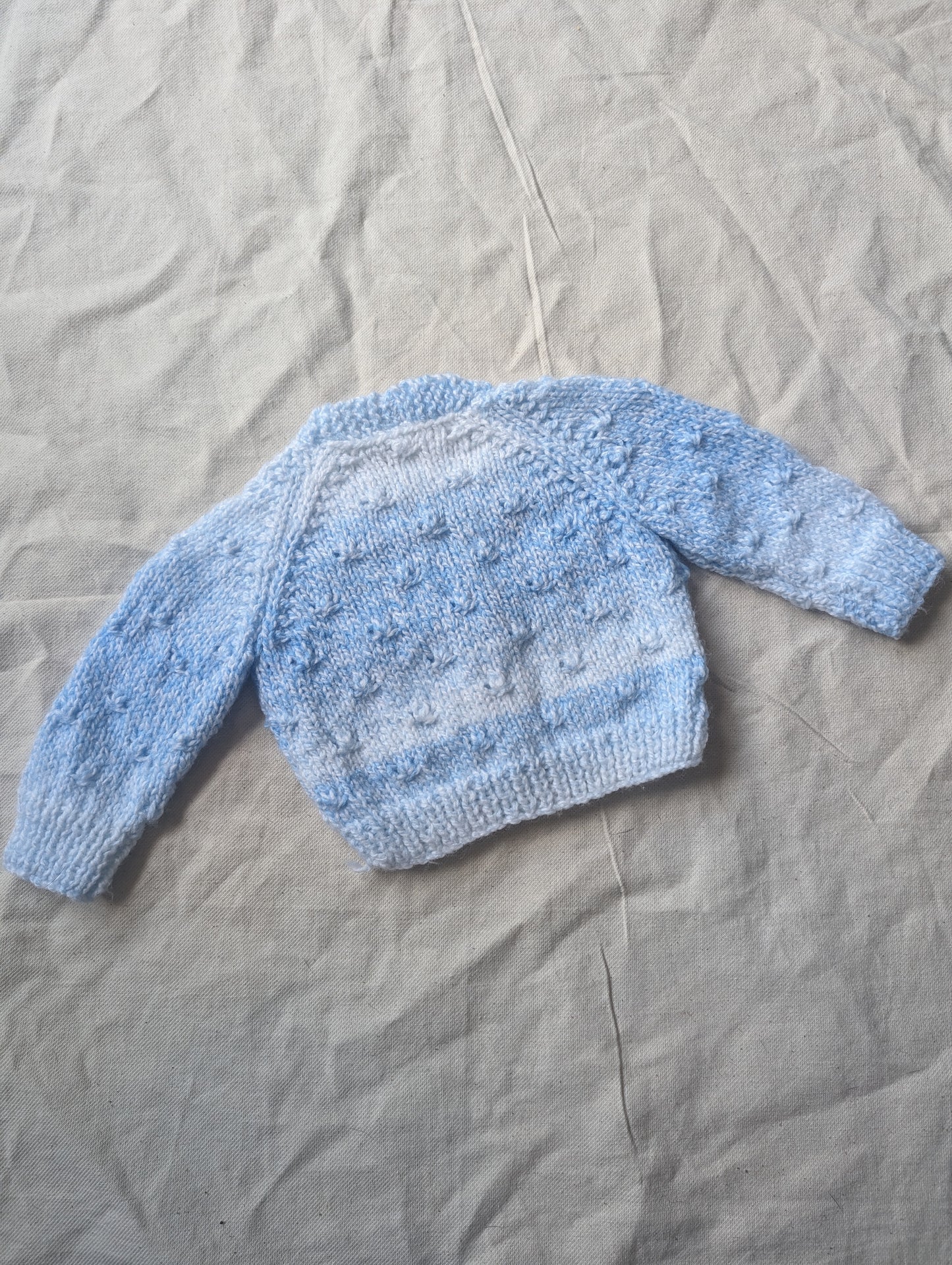 Blue Ombré Hand Knit Cardigan Newborn