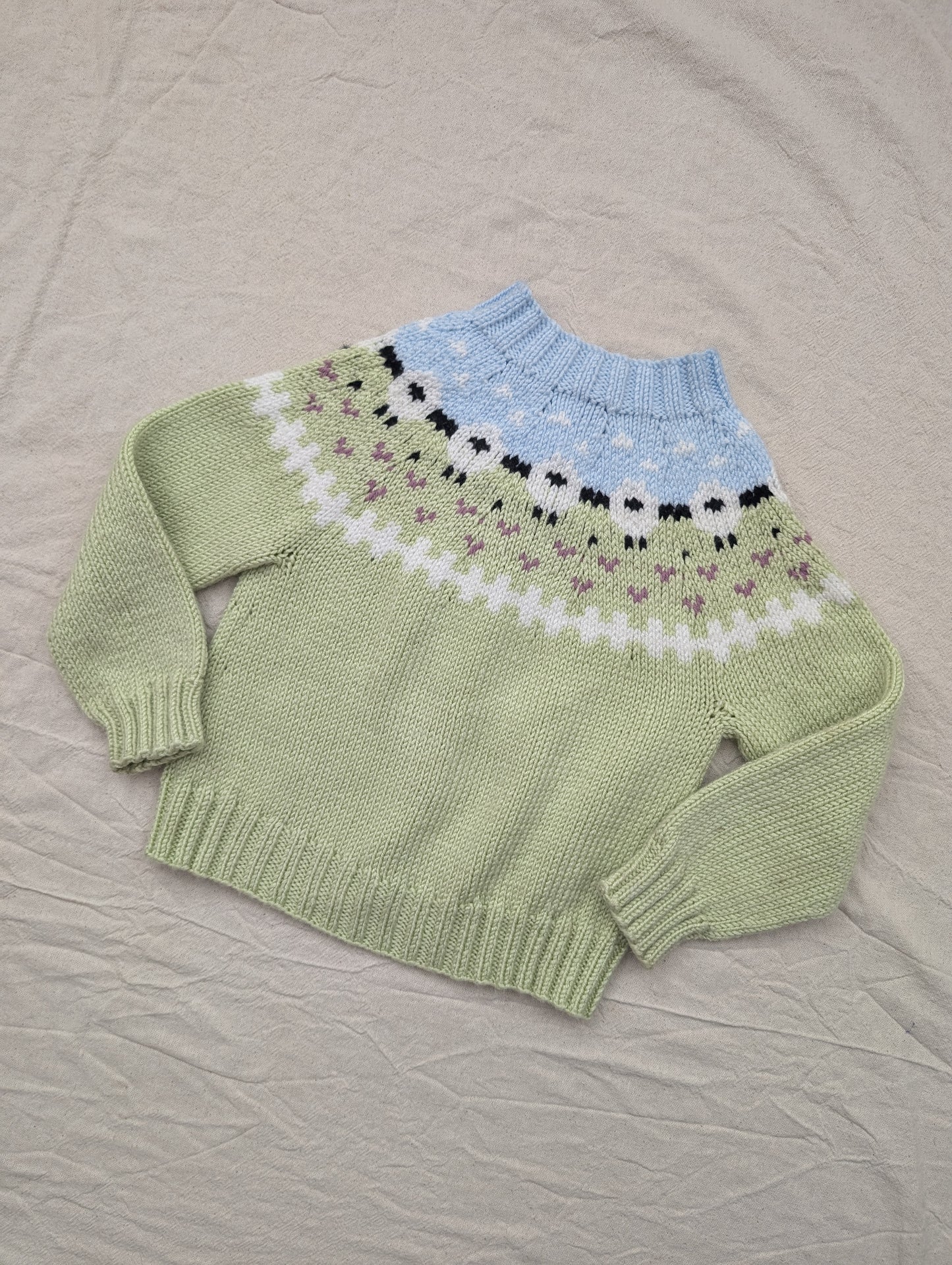 Green Sheep Cardigan (1-2 years) see description
