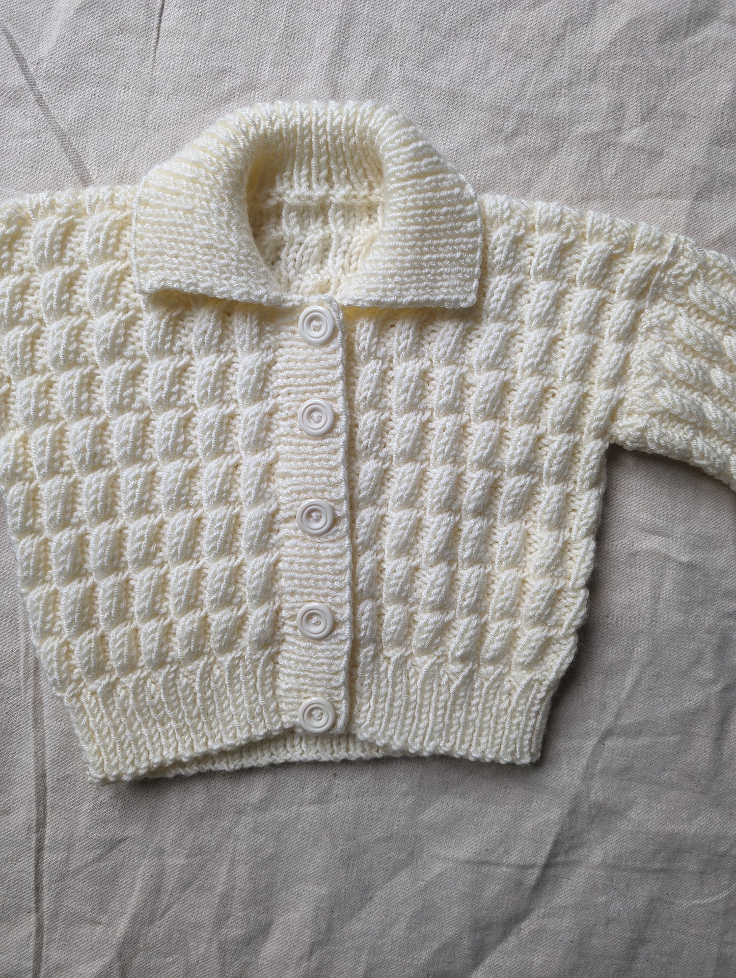 Cream Hand Knit Cardigan 6-9 months