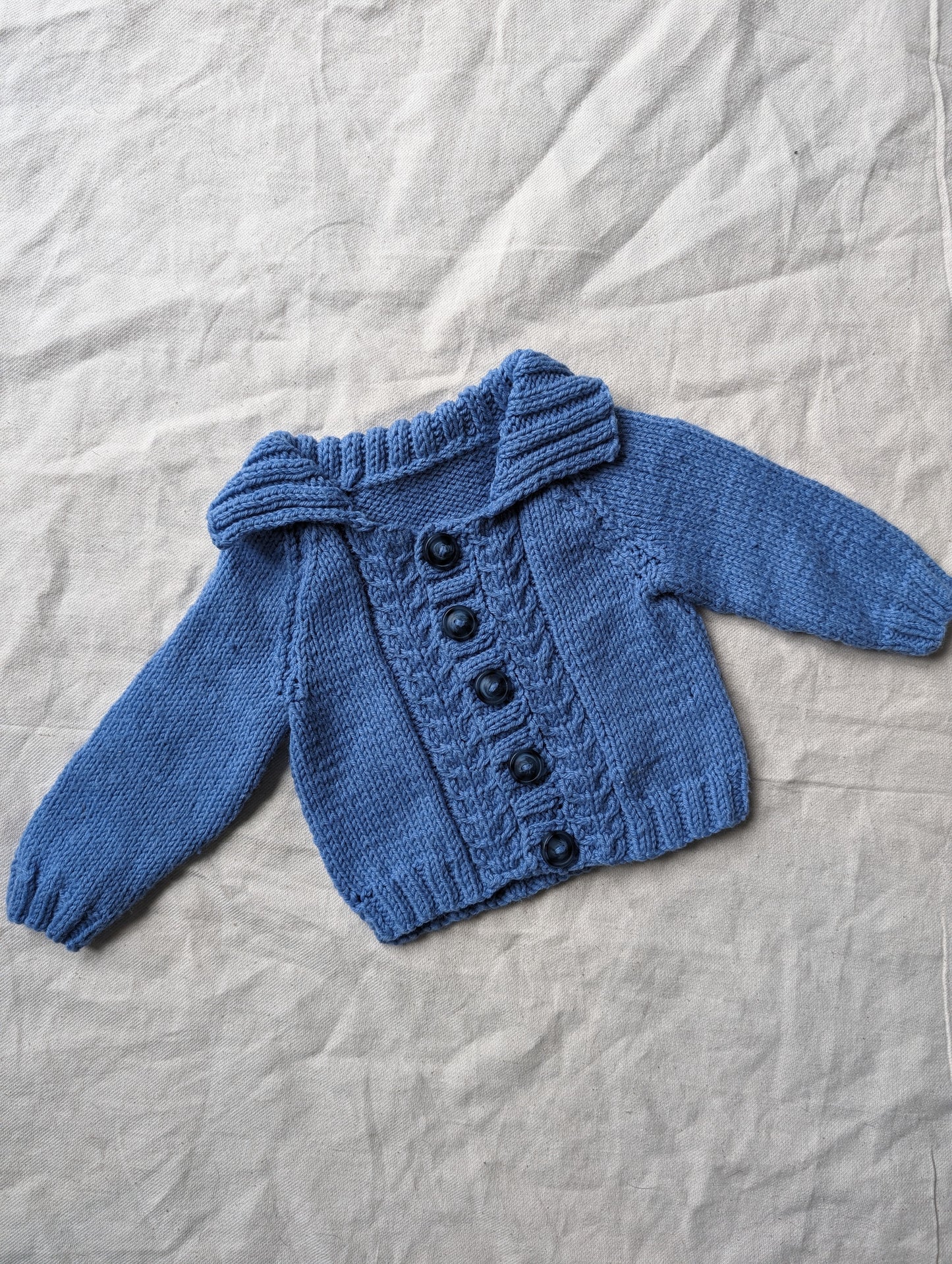 Blue Hand Knit Cardigan 0-3 months