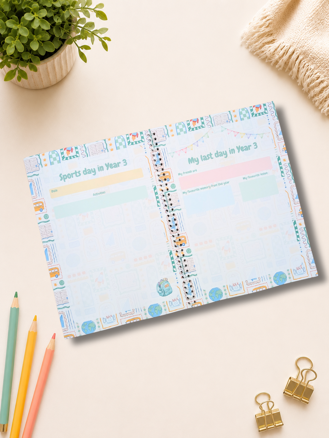 My School Journey Journal | Reception to Year 6 Memory Book | England & Wales School Keepsake | Personalised School Journal | Physical Copy