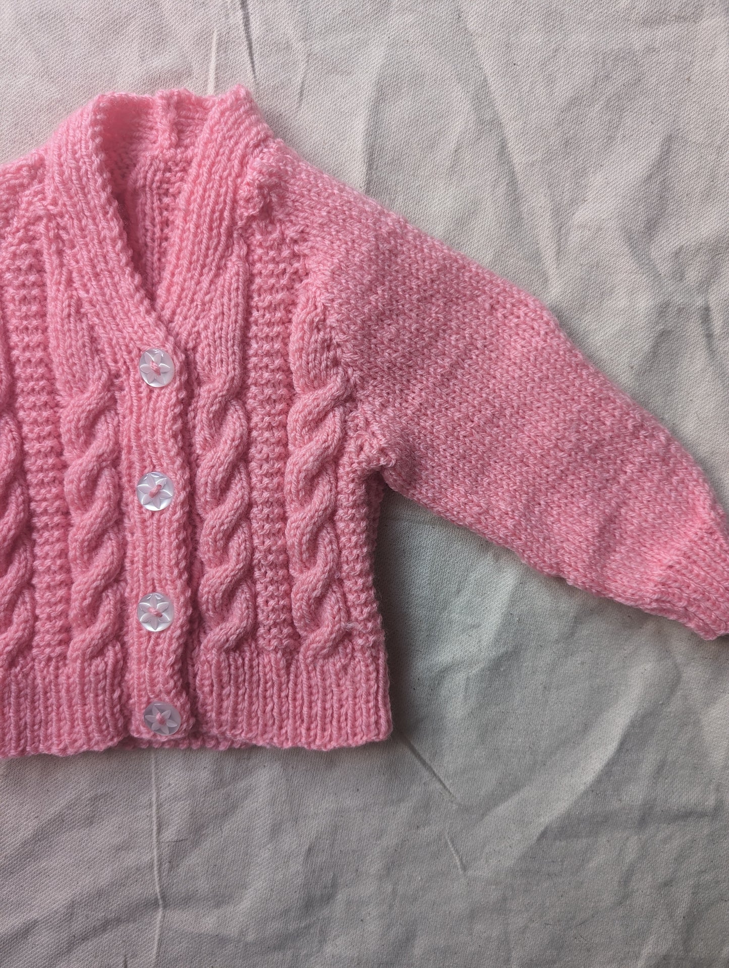 Pink Hand Knit Cardigan Newborn