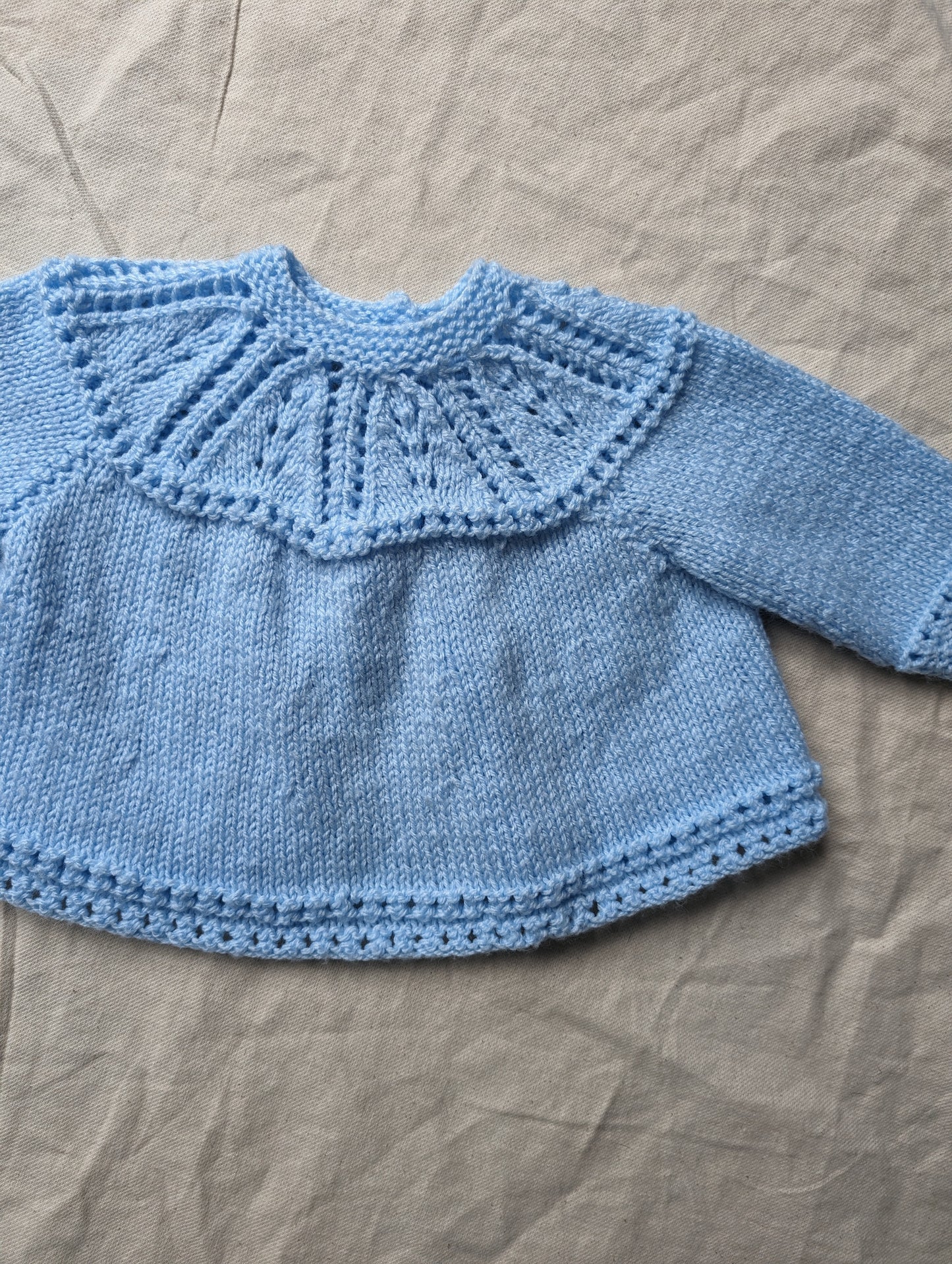 Light Blue Hand Knit Cardigan 3-6 months