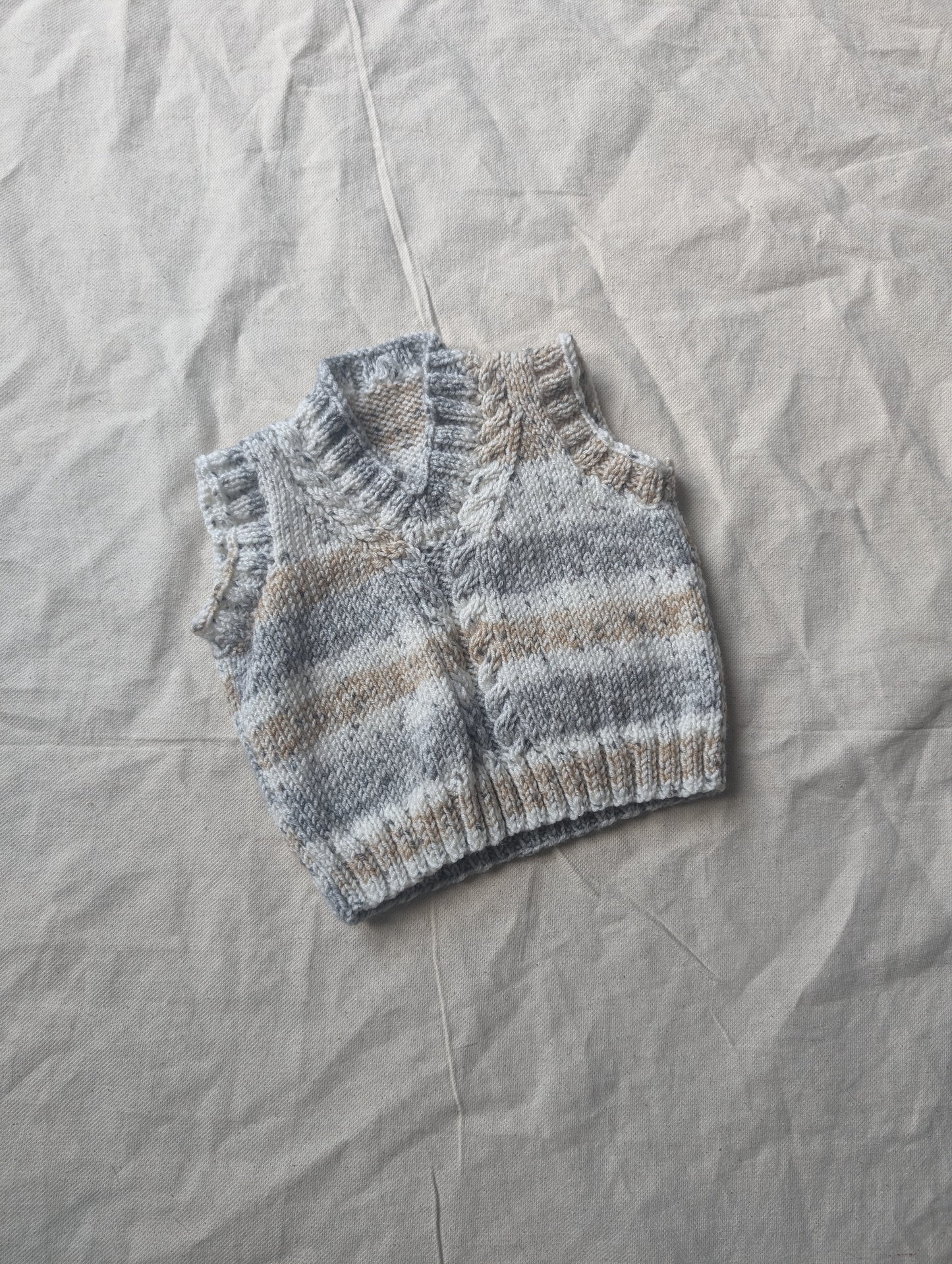 Neutral Hand Knit Vest Newborn