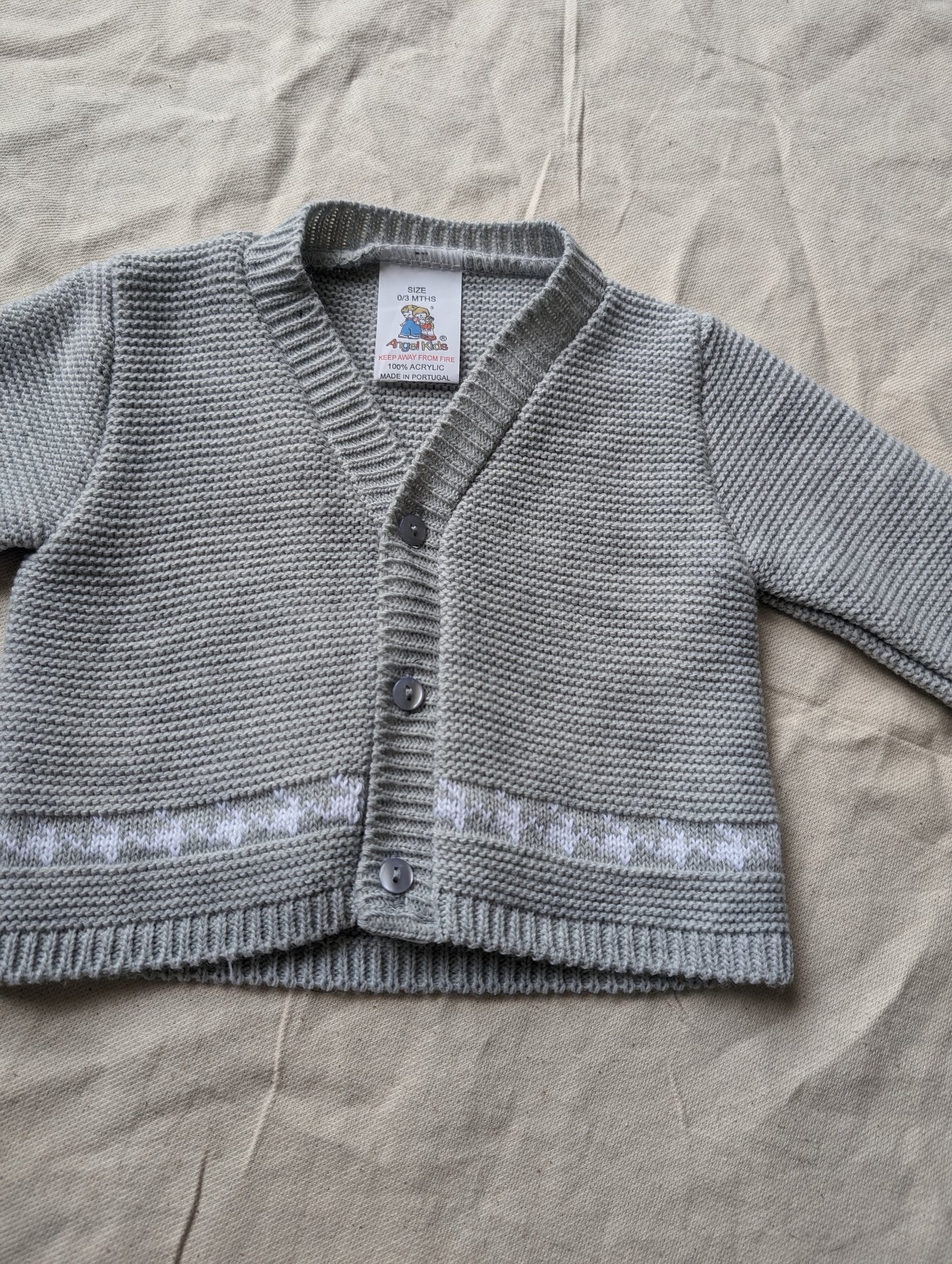 Angel Kids Grey Cardigan 0-3 months