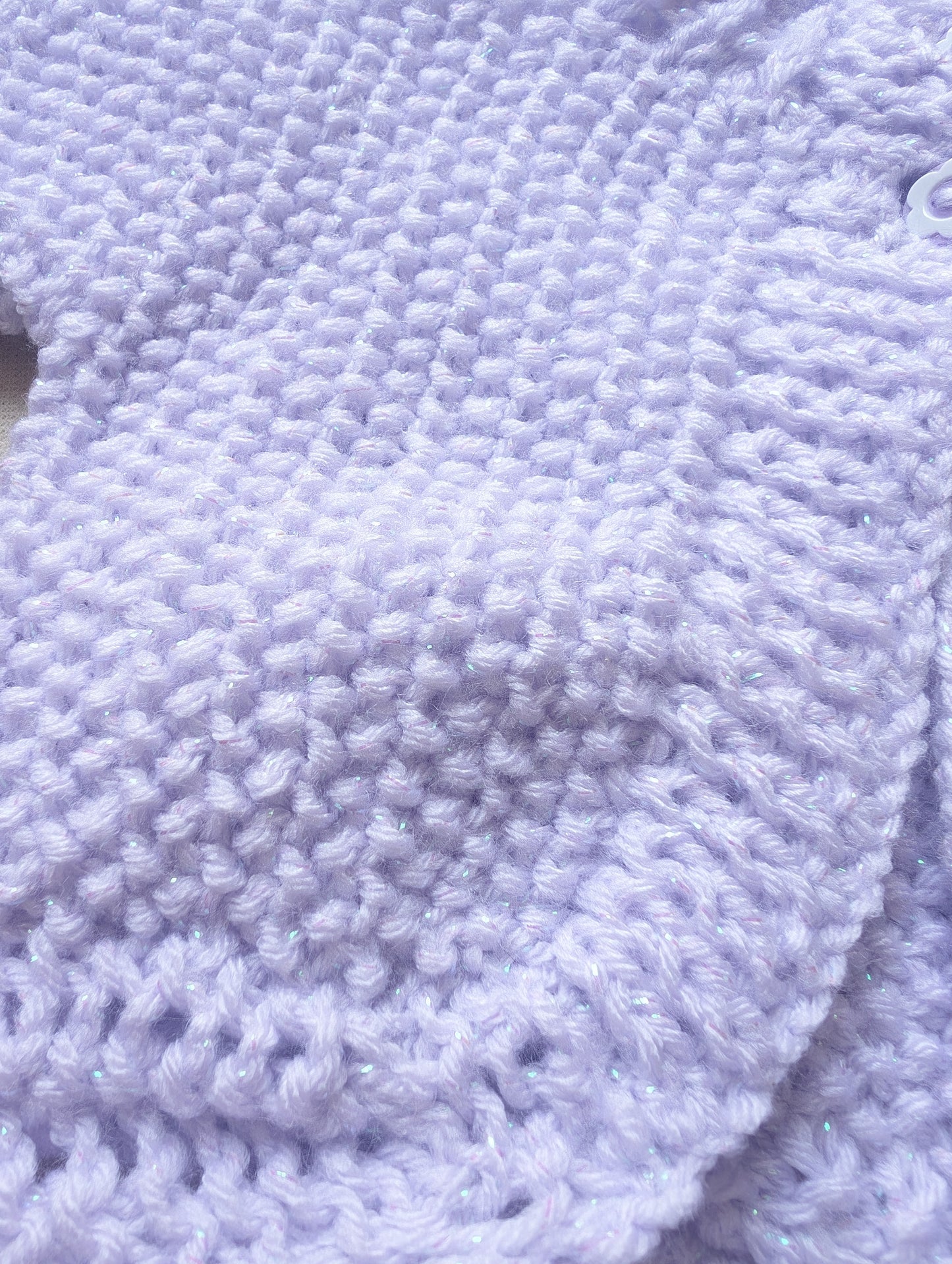 Purple Sparkle Hand Knit Cardigan 0-3 months