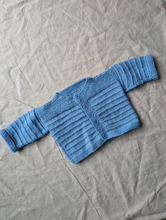 Blue Hand Knit Cardigan 3-6 months