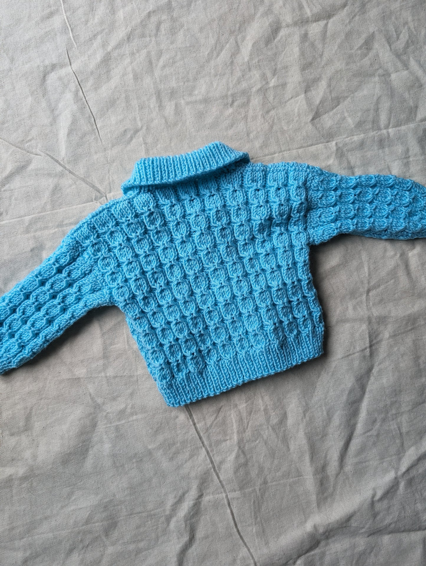 Light Blue Hand Knit Cardigan 6-12 months